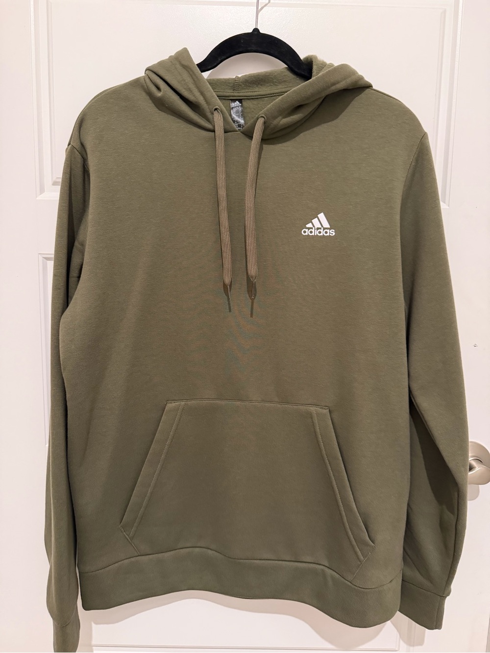 adidas Olive Green Golf Pullover Hoodie with White Logo
